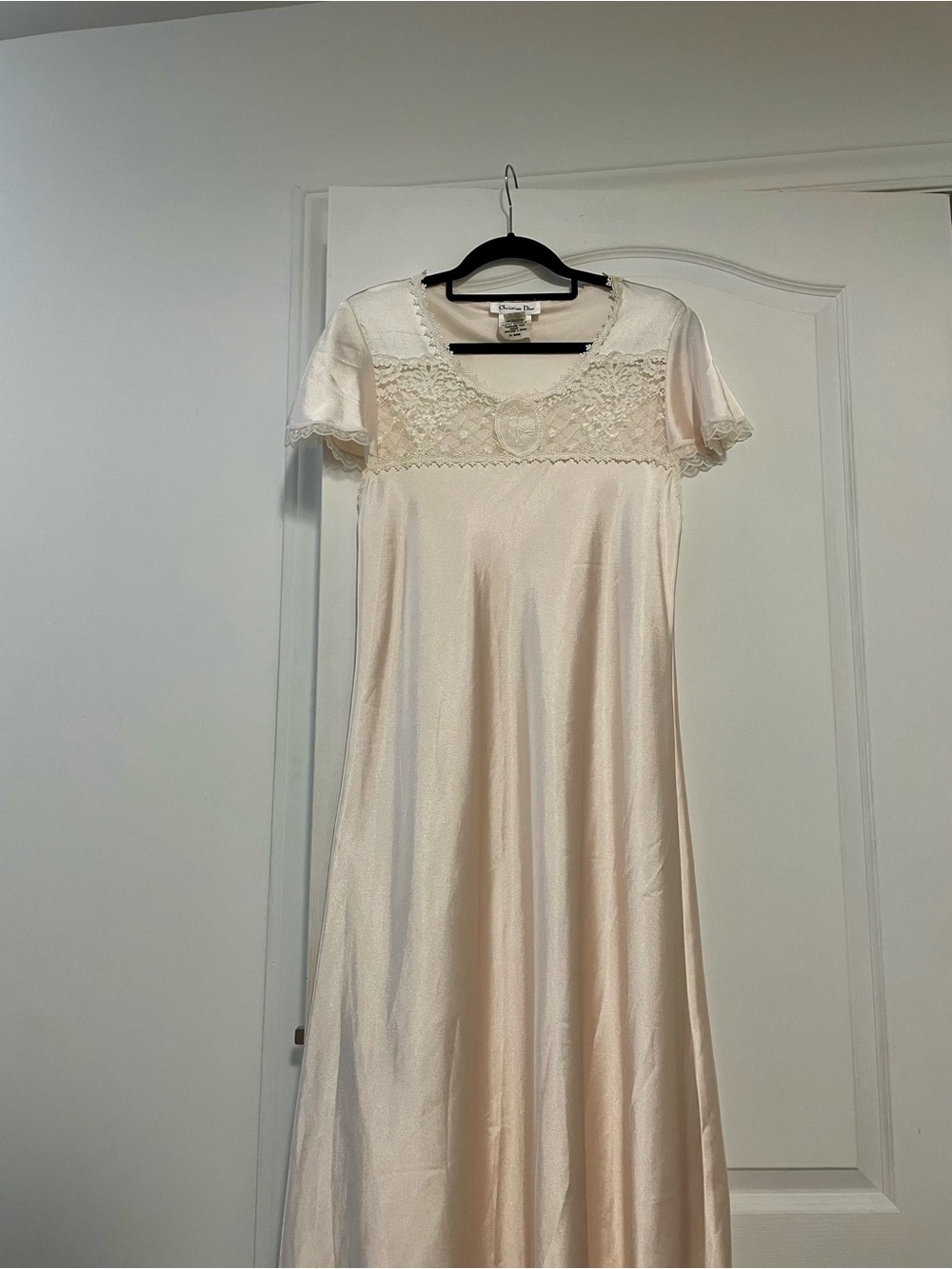 Christian Dior Vintage Satin Nightgown, Size Medium